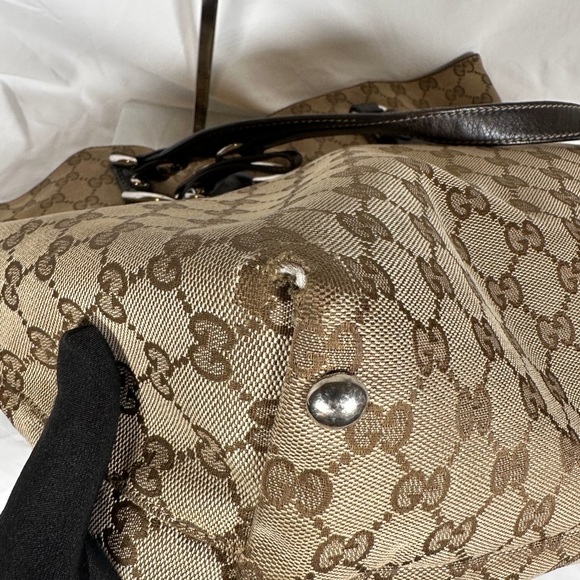 authentic Gucci beige/Brown GG canvas lcon Bit Tote Bag - Picture 7 of 13